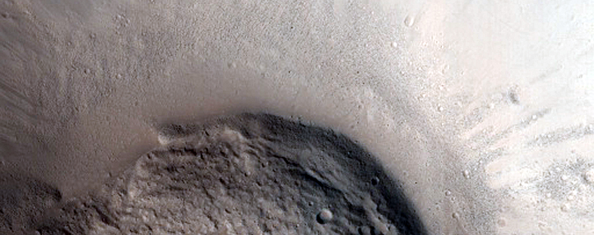 North Pole Facing Deposit in Crater