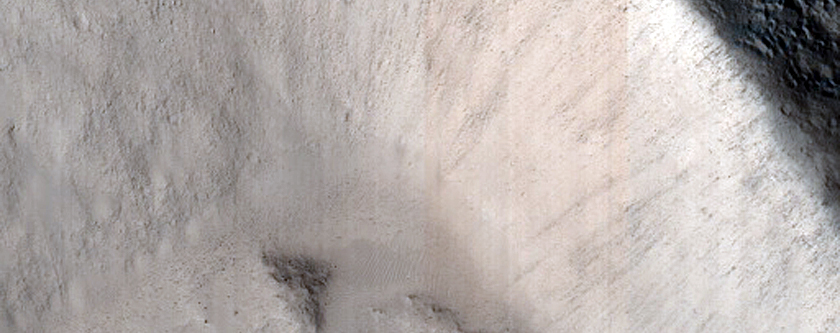 North Pole Facing Deposit in Crater