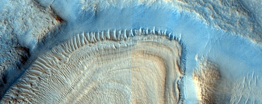Layered Deposits in Depressions in Protonilus Mensae
