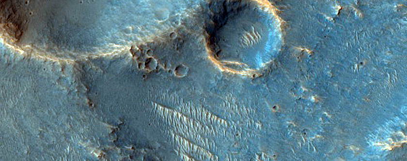 Ejecta Material within Crater