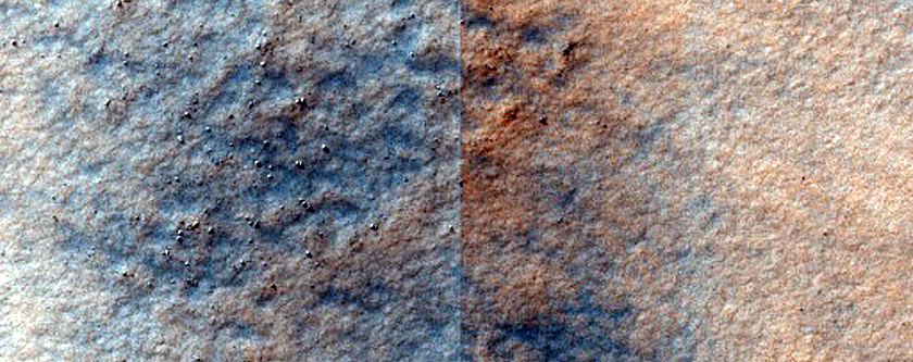 Intracrater Dune Field and Associated Extracrater Dark Streak
