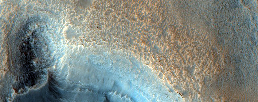Crater Deposits Eroding