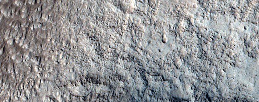 North Facing Lobate Deposit in Crater
