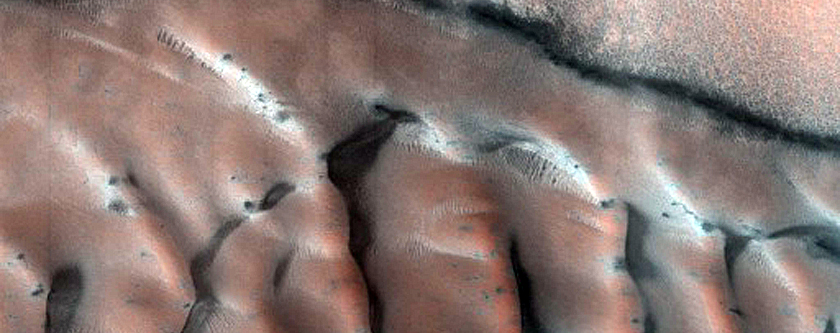 Abalos Undae Polar Crater Dunes
