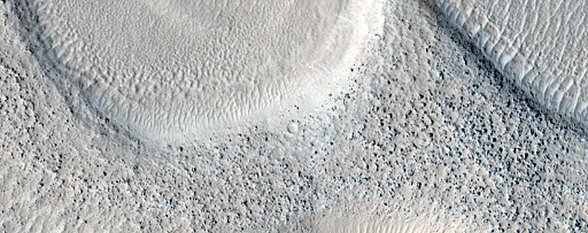 Dipping Layers in Craters in Northern Mid-Latitudes