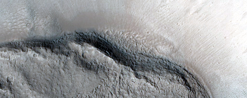 North-Pole-Facing Deposit in Crater