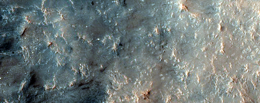 Megabreccia on Floor of Baldet Crater