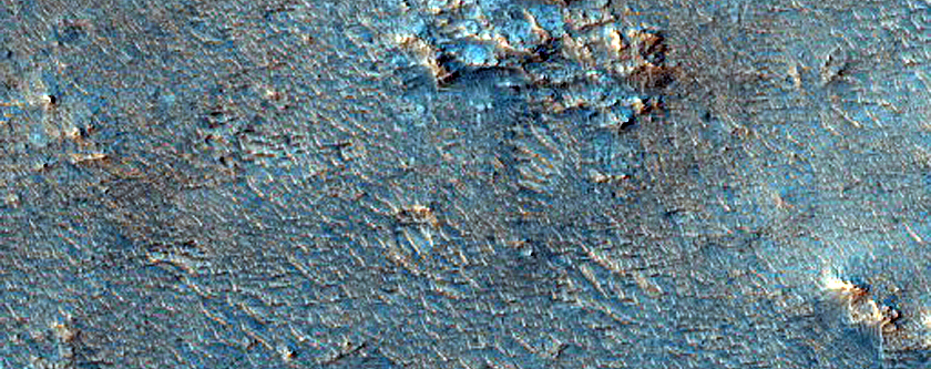 Olivine-Rich Deposits in Crater in Syrtis Major Planum