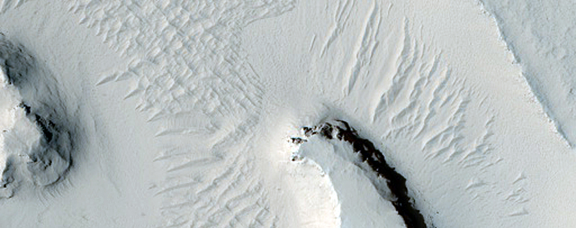 Depressions in Floor of Crater