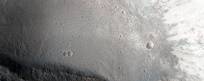 North-Pole-Facing Deposit in Crater