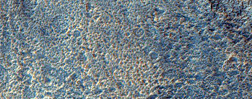 Layers on Crater Floor South of Semeykin Crater