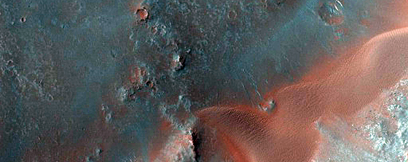 Dark Sand Source Southwest of Syrtis Major