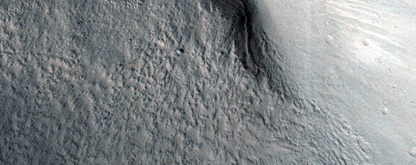 North-Pole-Facing Deposit in Crater