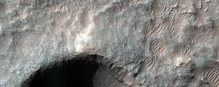 Crater Wall with Potential Chloride Deposit Outcrop