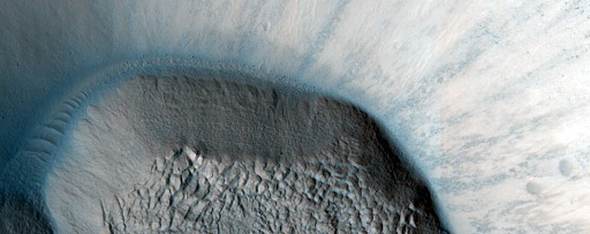 North-Pole-Facing Deposit in Crater