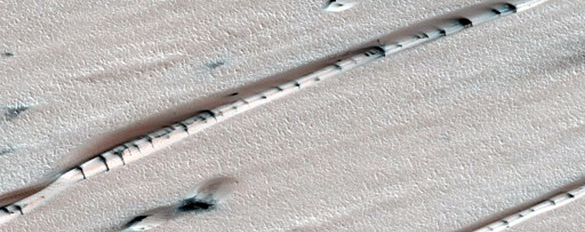 Chasma Boreale West Flank Barchan and Linear Dunes