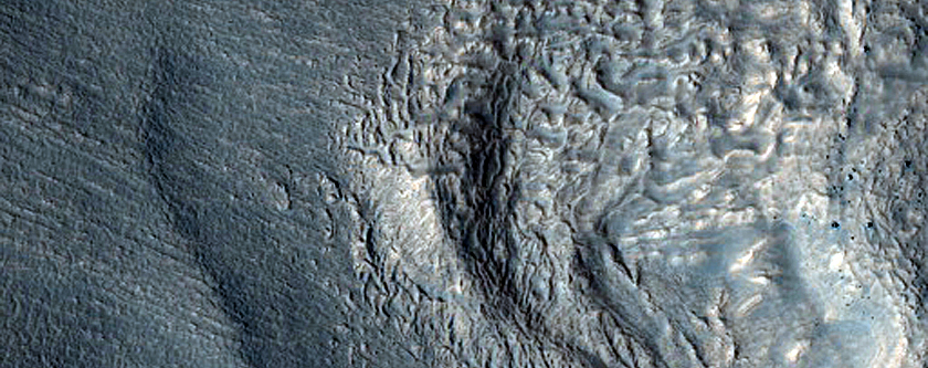 Gullies in Crater Wall