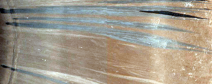Possible Mafic Minerals on Arabia Terra Crater Wall