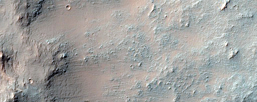 Patch of Rocky Terrain on Floor of Eroded Crater