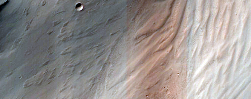 Looking for Slope Features on Southwest Slopes of Hale Crater