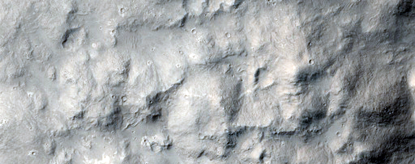 Crater Central Mound Deposits near Dichotomy Boundary
