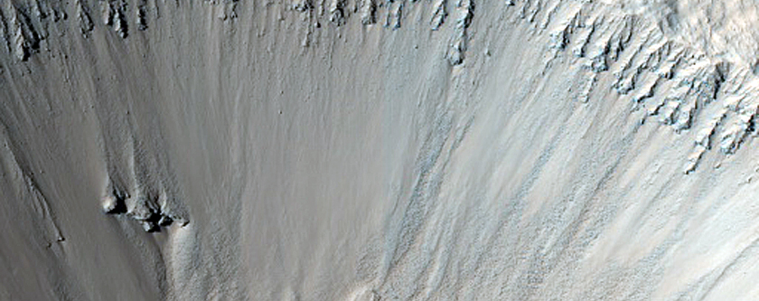Monitor Steep Slopes of Recent Crater