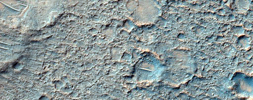 Rocky Crater Floor South of Al Qahira Vallis