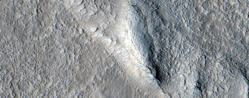 Landforms near Galaxias Fossae