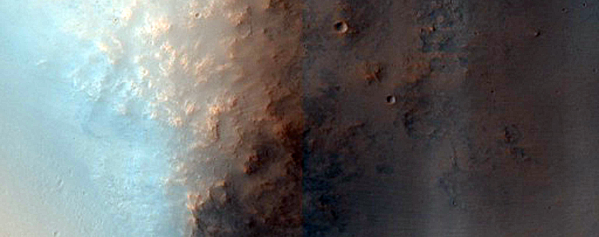 Asymmetric Section of Crater Rim