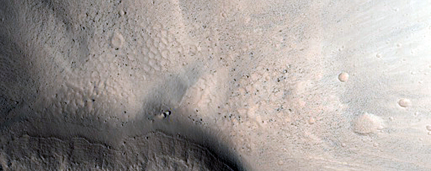 North-Pole-Facing Deposit in Crater