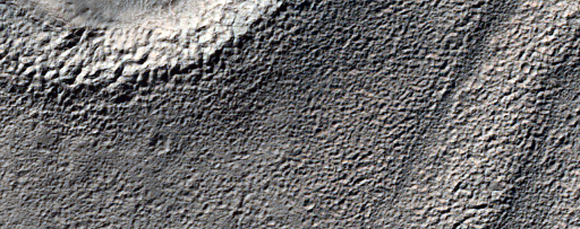Crater with Layered Deposit in Hellas Region
