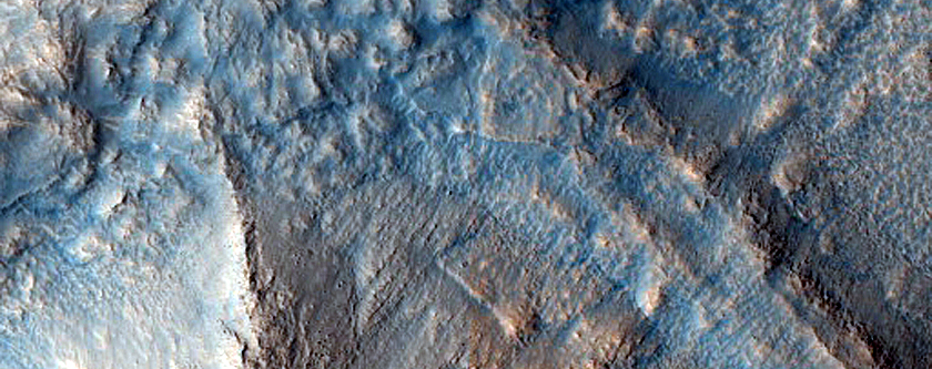 Massif on Layered Bedrock in Acidalia Planitia