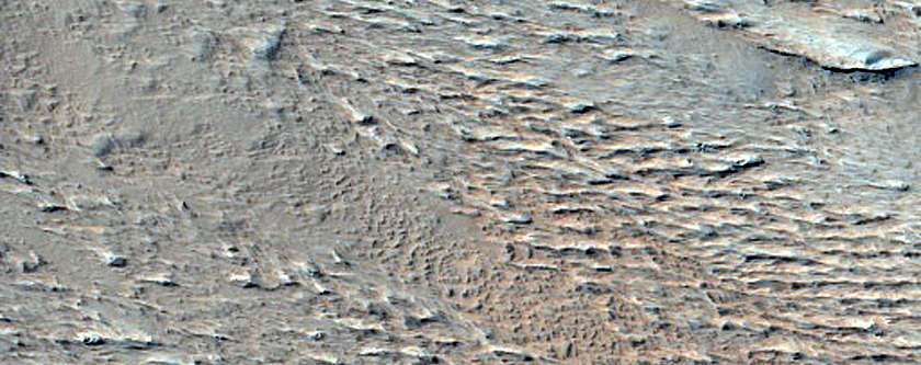 Landforms East of Gordii Dorsum