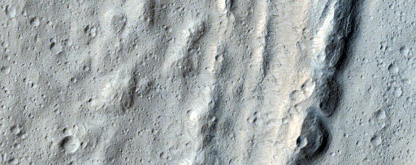 Lobate Feature Northwest of Olympus Mons Basal Scarp