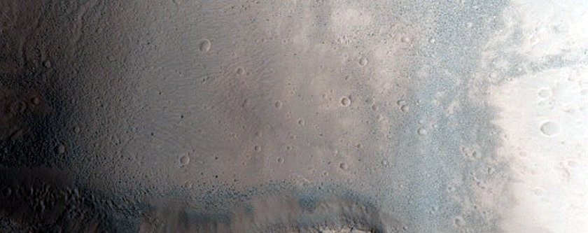 North-Pole-Facing Deposit in Crater