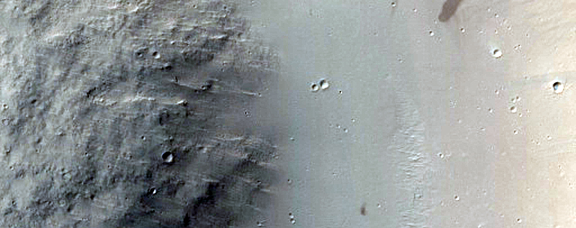 Light-Toned Patch on Trough Floor in MOC Image SP1-24205