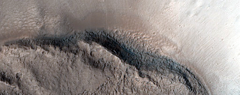 North-Pole-Facing Deposit in Crater
