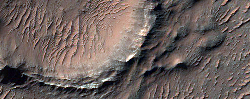 Crater Wall with Potential Chloride Deposit Outcrop