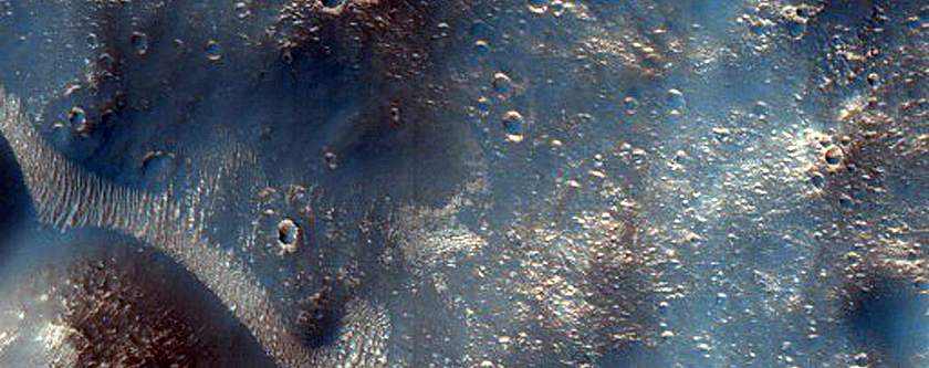 Overlapping Landslides in Crater in Margaritifer Terra
