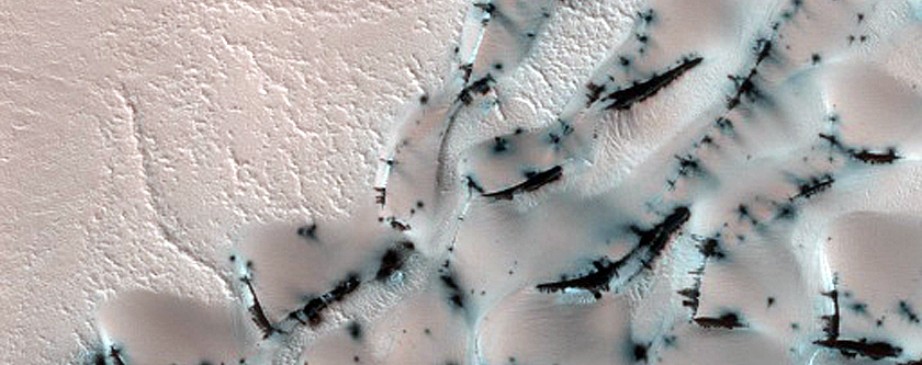 Polar Barchan Dune Convoy at Head of Olympia Undae