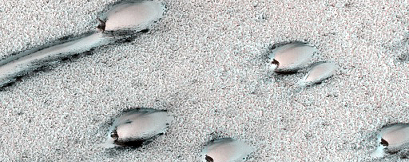 Dune Interaction with Residual Polar Ice