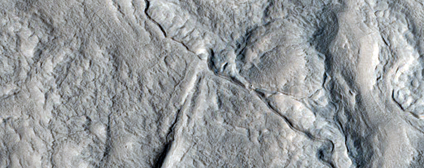 Terrain Sample around Crater near Phlegra Montes