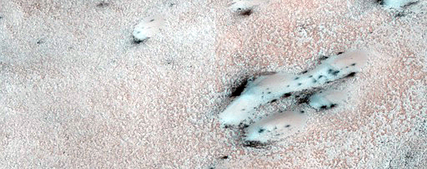 Dune Interaction with Residual Polar Ice