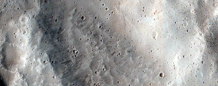 North-Pole-Facing Deposit in Crater Associated with Headwall Erosion
