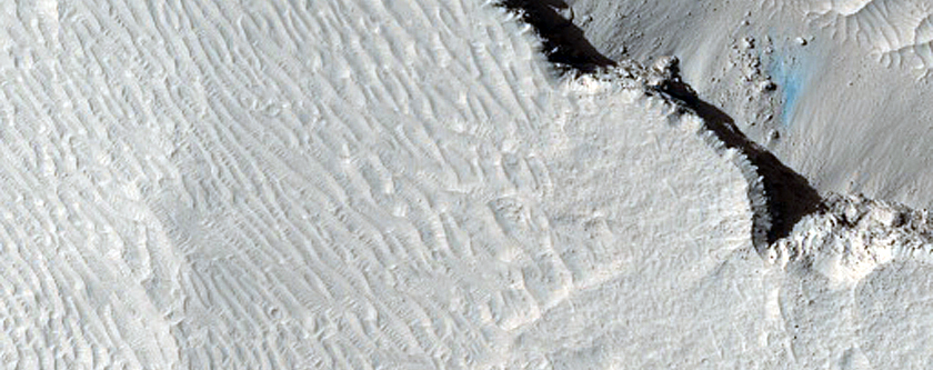 Possible Rock Falls on Steep Slopes in Cerberus Fossae