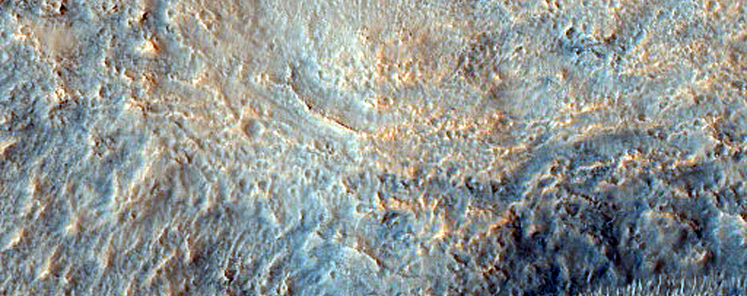 Mounds near Crater Ejecta