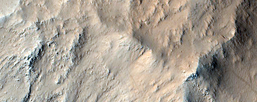 Intersecting Erosion Lines and Crater Rim
