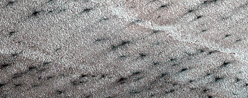 Ice-Dune Interaction Survey West of Olympia Planum