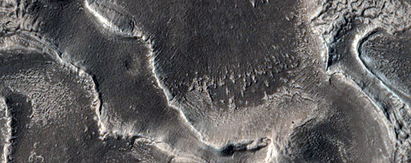 Glacial Features Within Crater in Arabia Terra
