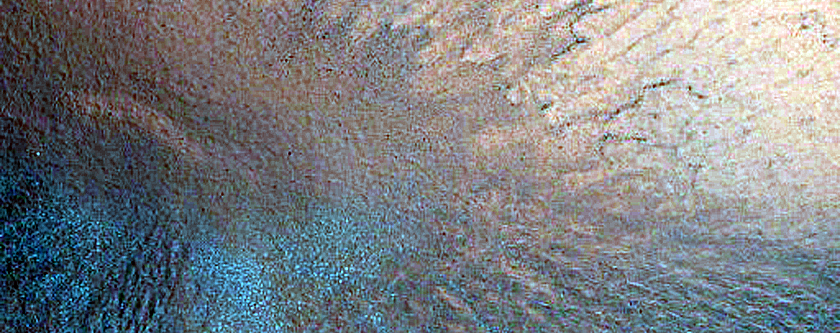 Crater Slopes with Lobes and Seasonal Frost